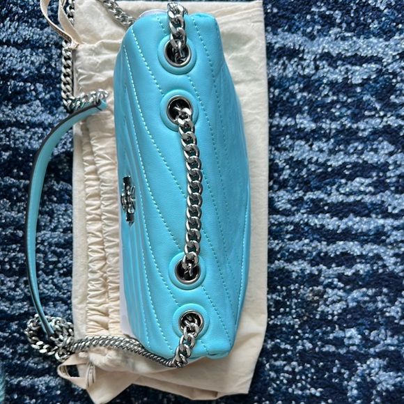 Tory Burch Blue Kira Diamond Quilt Convertible Shoulder Bag - Picture 13 of 16